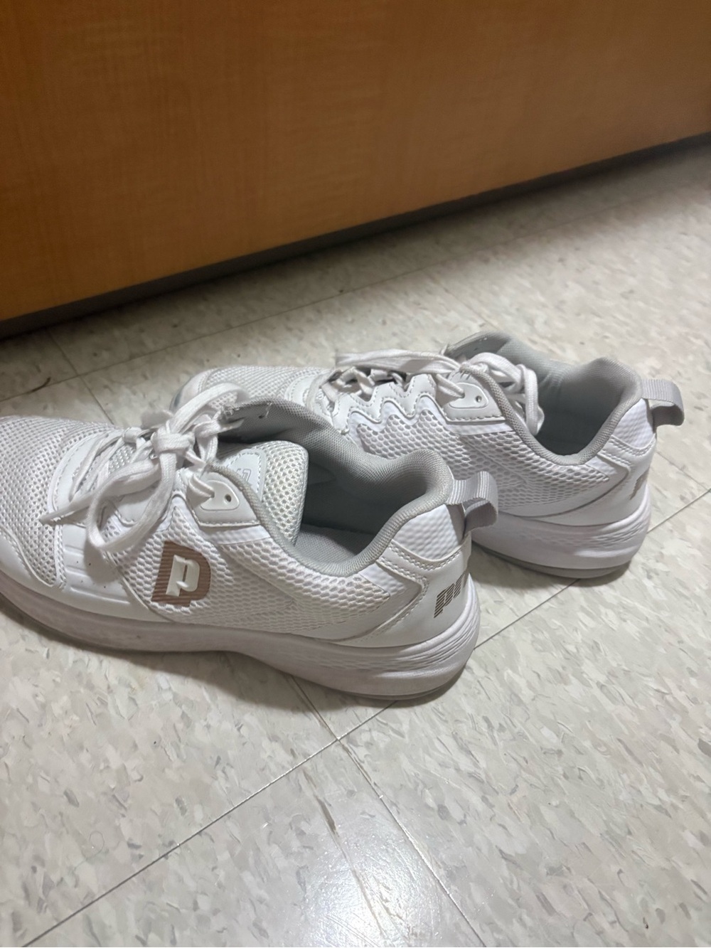 Prince Women's White Athletic Sneakers with Subtle Silver Logo